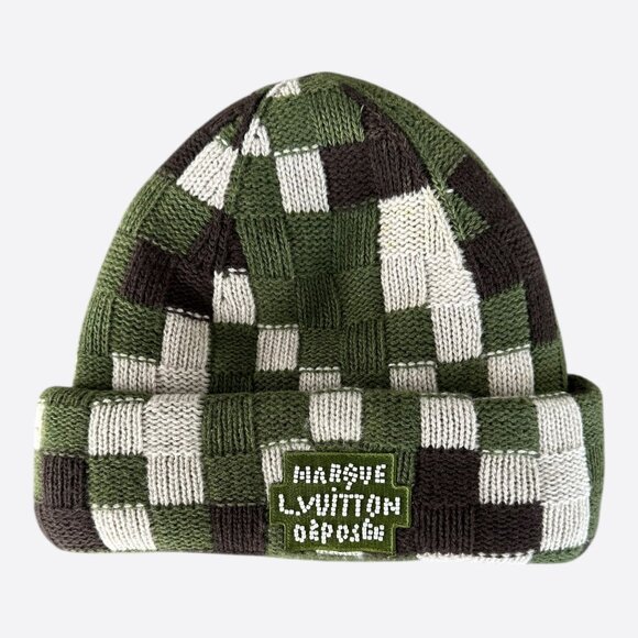 Louis Vuitton Green Damoflage Beanie - Picture 1 of 4